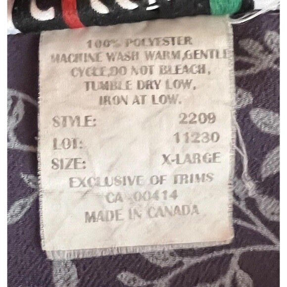 Vintage 90’s Women’s Cropped Blouse Size XL Floral Button Cassino Boxy Y2K - Picture 7 of 8